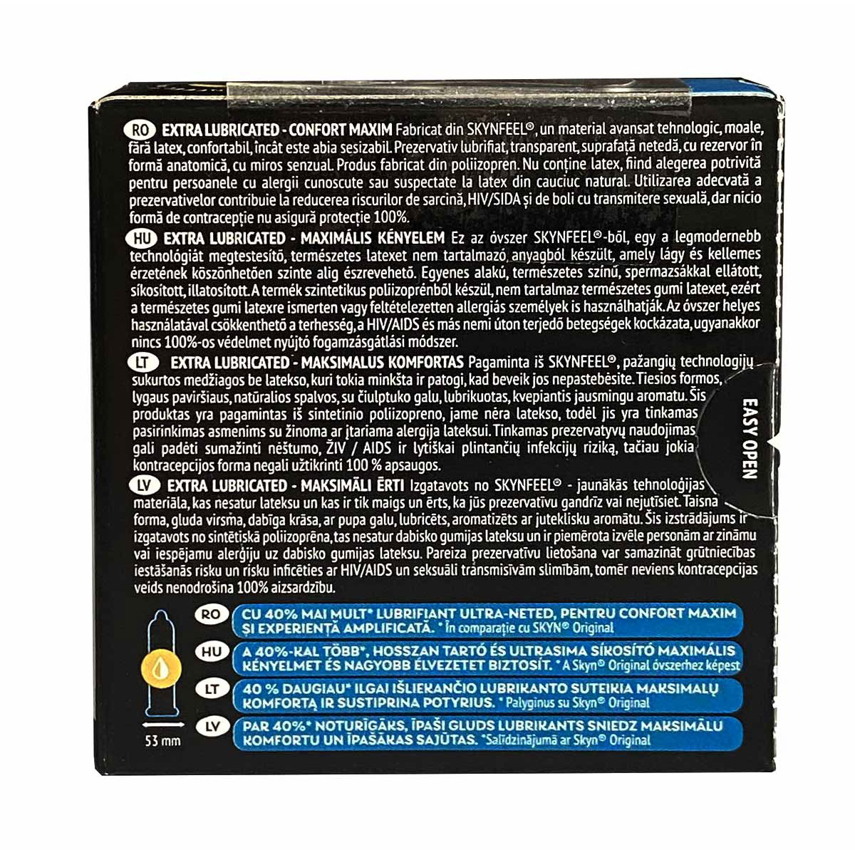 Kondome SKYN Extra Lube 15 Stk. (5 Pkg. à 3 Stk.)
