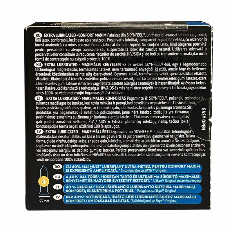 Prezerwatywy SKYN Extra Lube 15 szt. (5 op. po 3 szt.)