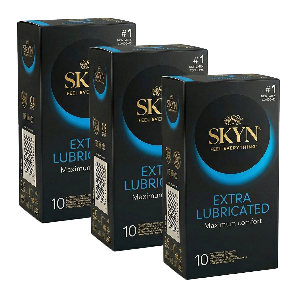 Презервативы SKYN Extra Lube суперувлажненные безлатексные 30шт (3 пачки по 10шт)
