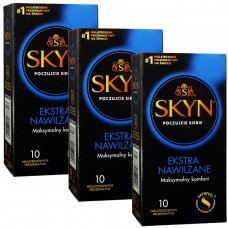 Prezerwatywy SKYN Extra Lube super nawilżające bez lateksu 30 sztuk (3 opakowania po 10 sztuk)