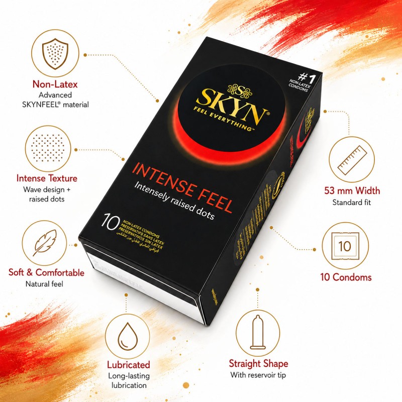 Презервативи SKYN Intense Feel з крапками безлатексні 10шт
