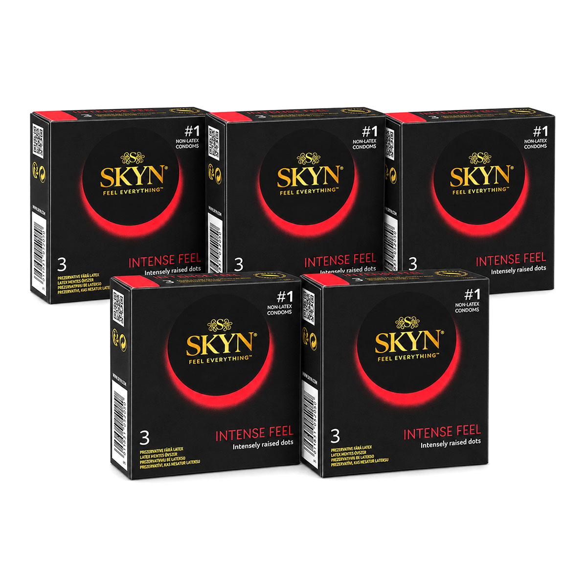 Prezerwatywy SKYN Intense Feel z wypustkami bezlateksowe 15 szt. (5 op. po 3 szt.)