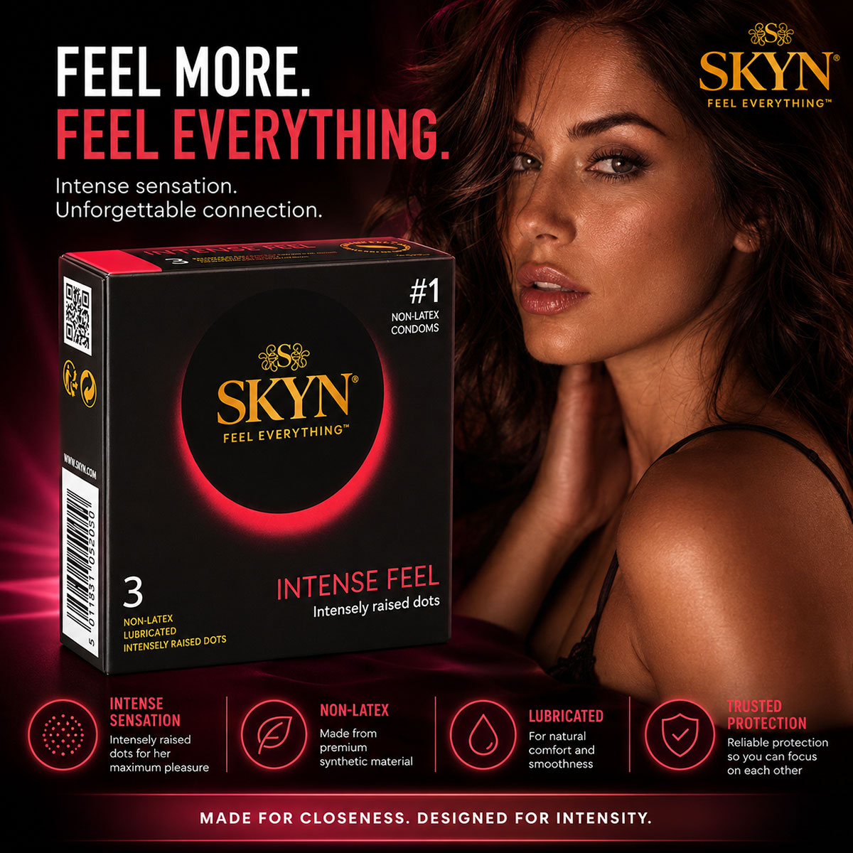 Prezerwatywy SKYN Intense Feel z wypustkami bezlateksowe 3 szt.