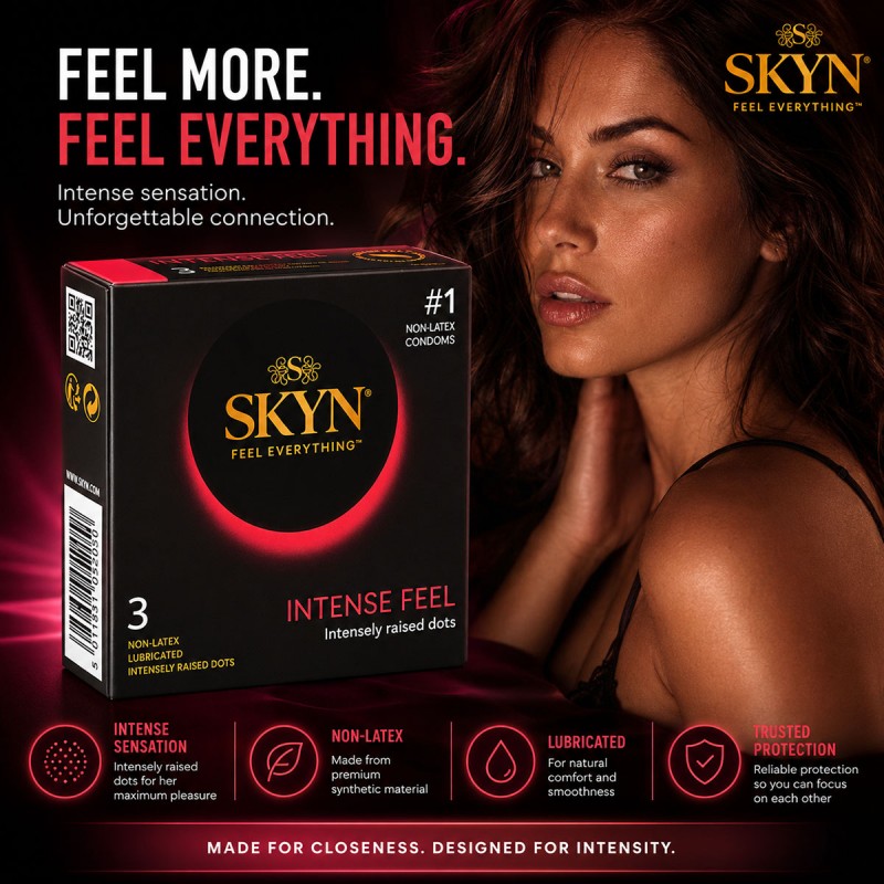 Презервативи SKYN Intense Feel з крапками безлатексні 3шт