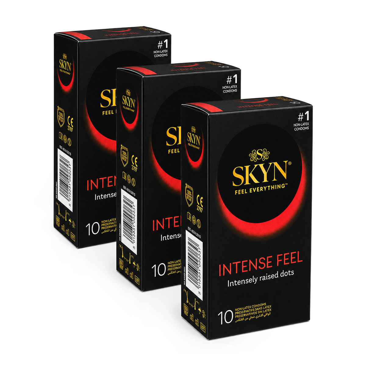 Презервативы SKYN Intense Feel точечные безлатексные 30шт (3 пачки по 10шт)