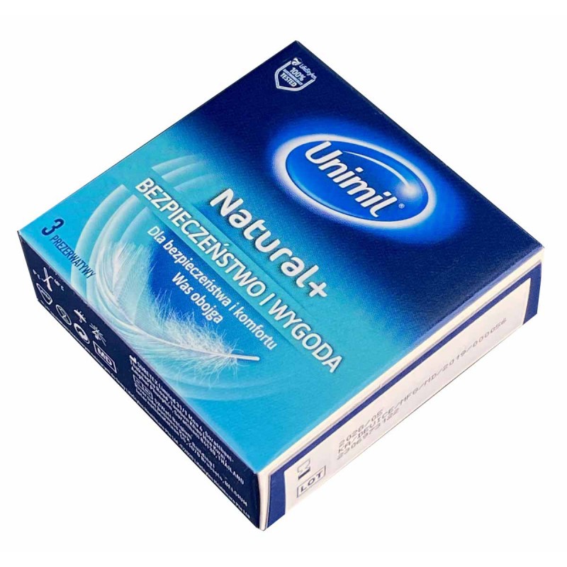 Prezerwatywy UNIMIL Naturalne 3 szt. - opakowanie front