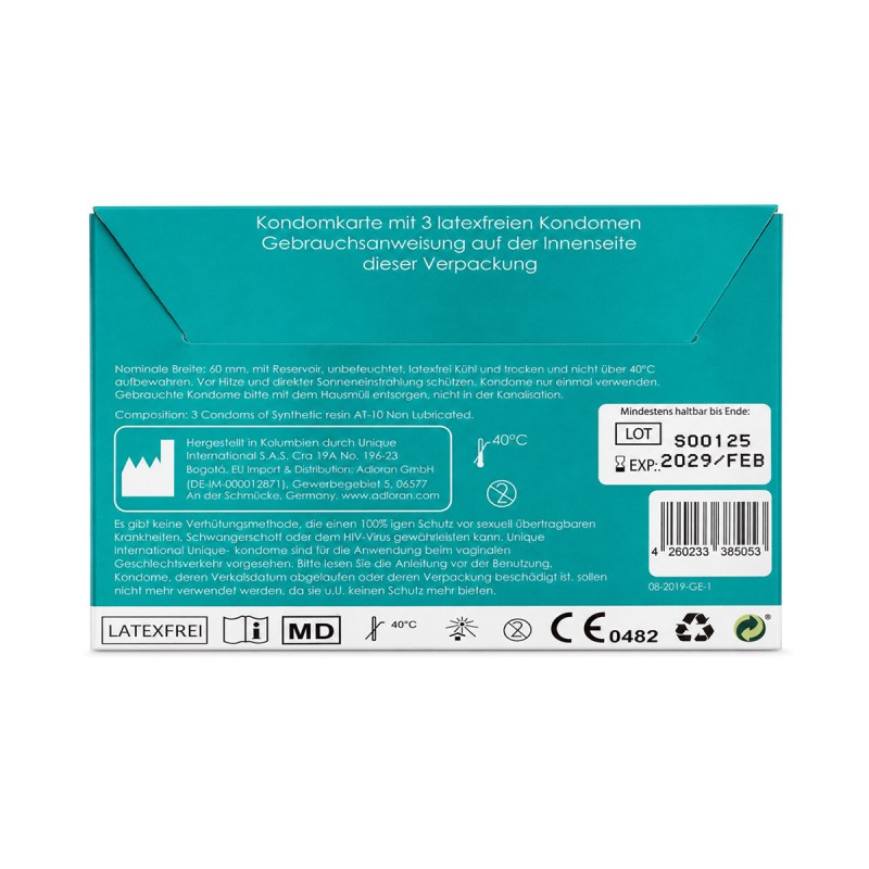 UNIQUE C.2 Smart Non-Latex Condoms 3 pcs