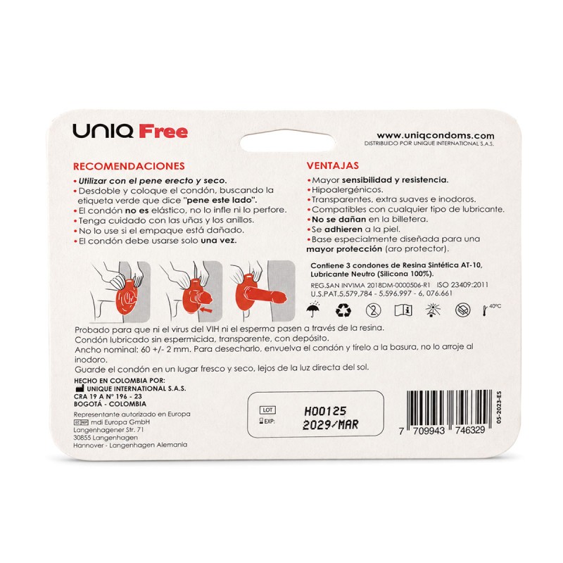 UNIQ FREE Non-Latex Condoms 3 pcs