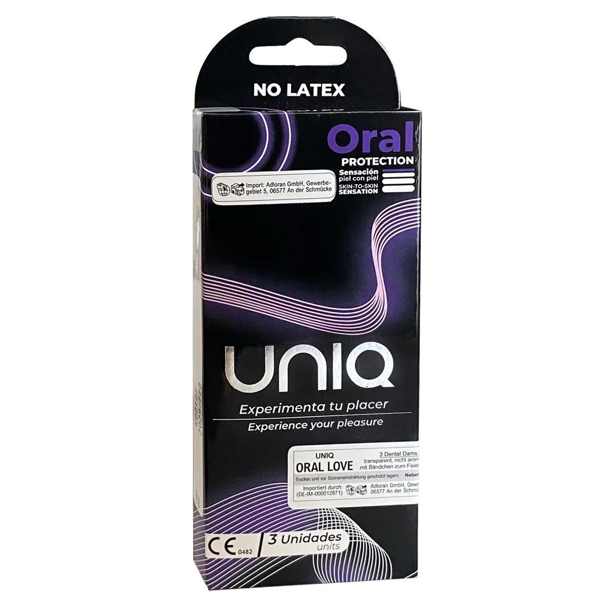 Maski oralne bezlateksowe UNIQ Oral Love Dams 3 szt. — do seksu oralnego
